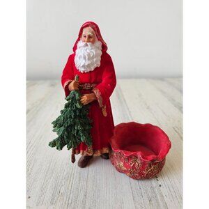 Hallmark Father Christmas ring holder trinket decor statue tree